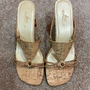 Open Toe Cork heel Sandals